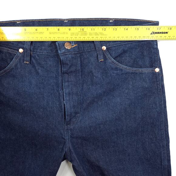 Wrangler 13MWZ Jeans Mens 35x30 Raw Wash Blue Rodeo Western Denim (FITS 34x30) - Picture 4 of 8